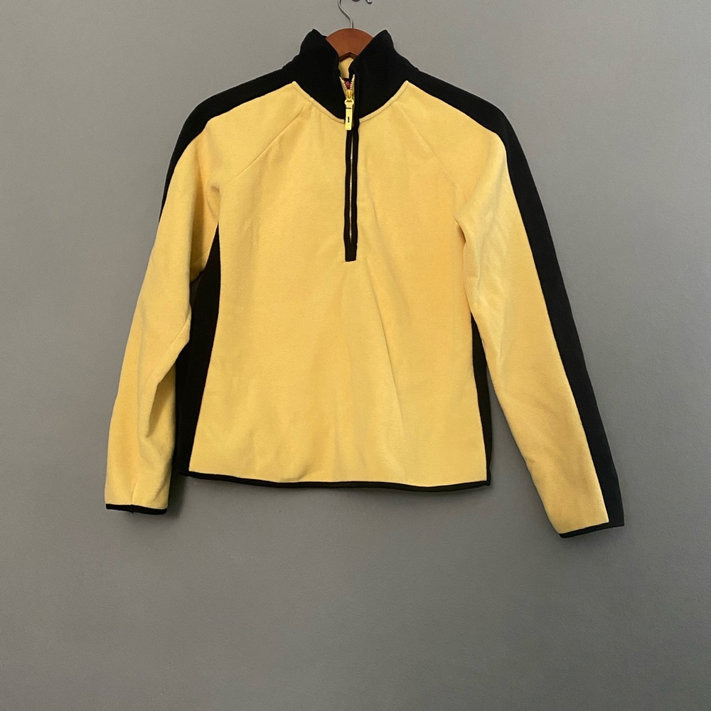 G FACTOR YELLOW BLACK FLEECE 1/4 ZIP JACKET EUC